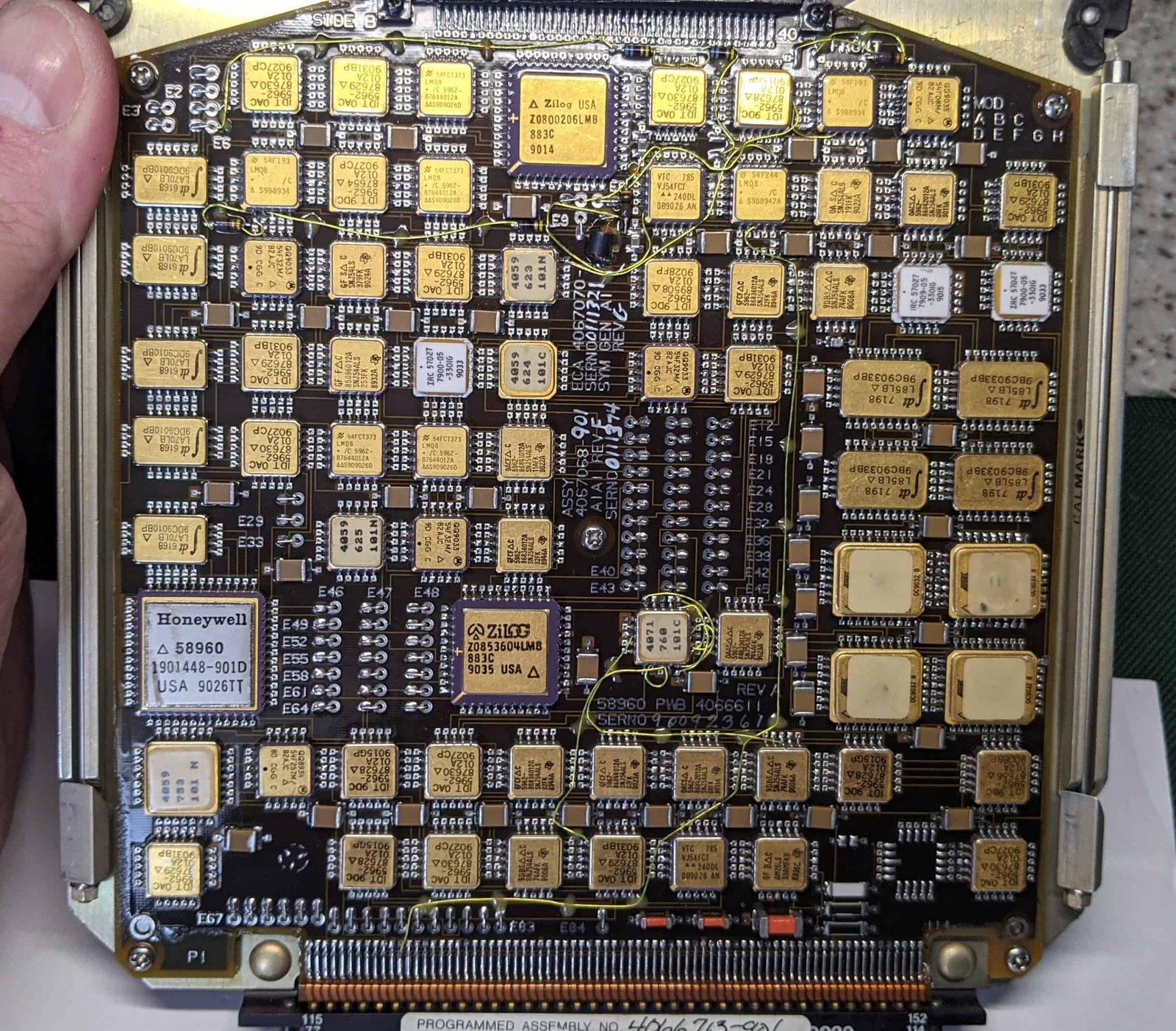 Compact circuit-board assembly with a dense array of mounted component packages