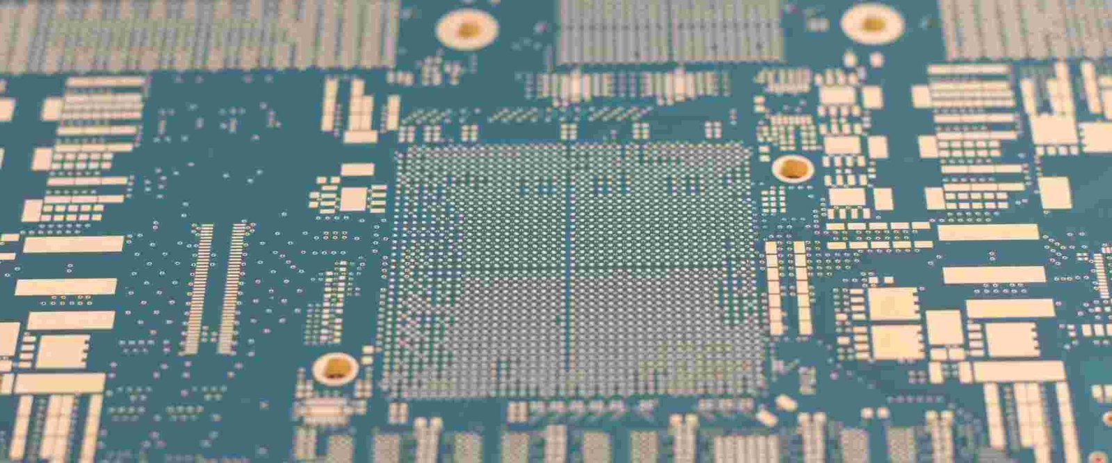 Dense contact-pad arrays and copper routing on a bare circuit board
