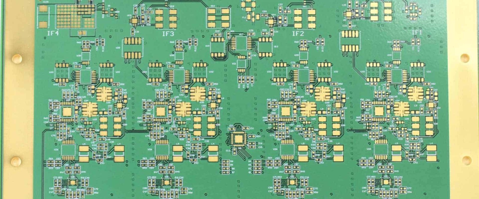Industrial control PCB example | GlobalWellPCB Green bare circuit board with dense component pads, copper routing and connectors